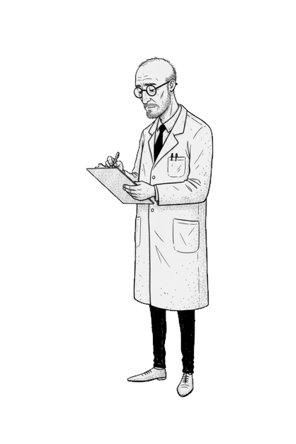 Médico registrando na prancheta